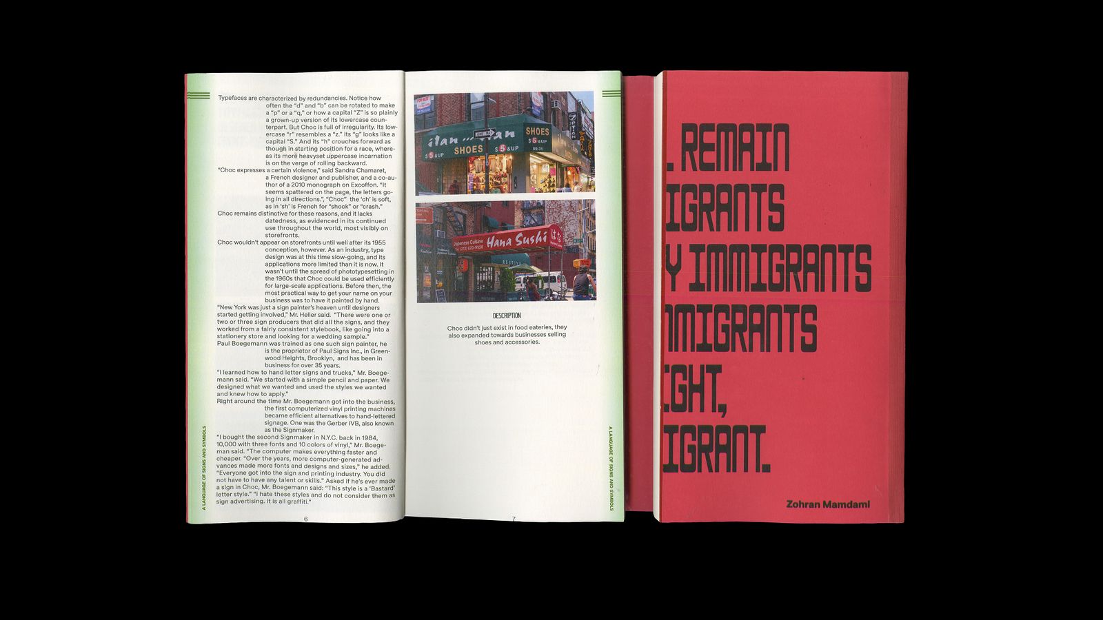 Book spread on immigrants